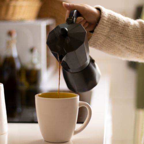 Pouring coffee