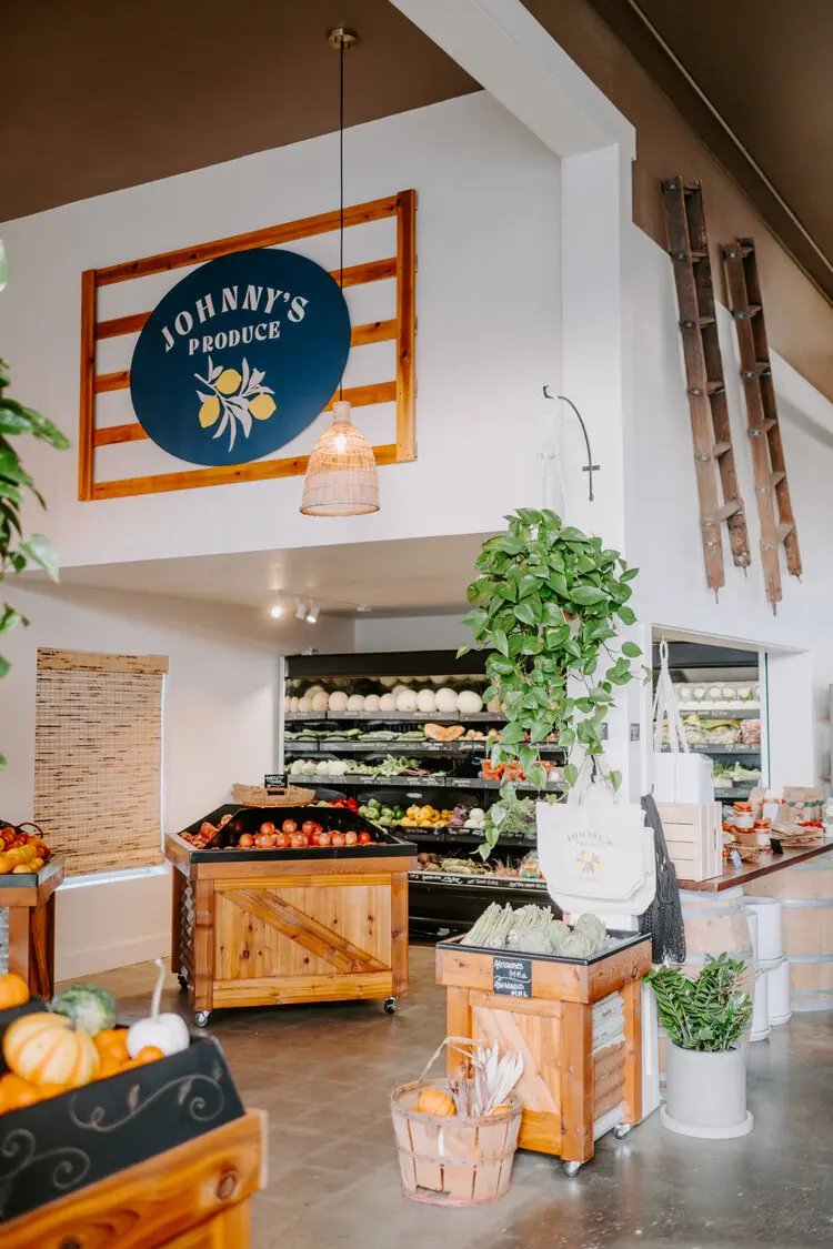 Johnny's Produce store interior with fresh produce displays